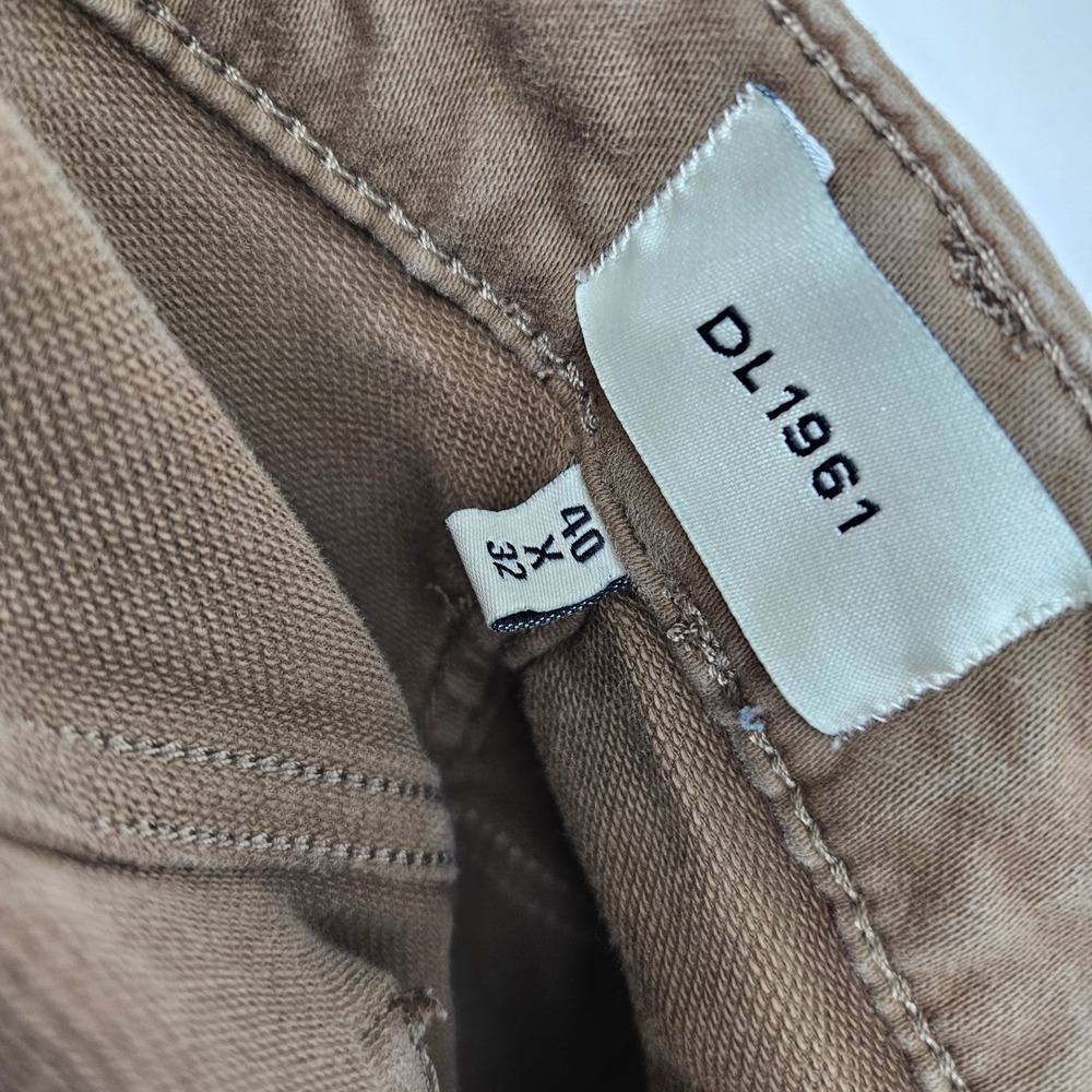 DL1961 Jeans Mens 40x32 Russell Slim Straight Fit Pants Stretch Droit Tan Khakis - Picture 5 of 13